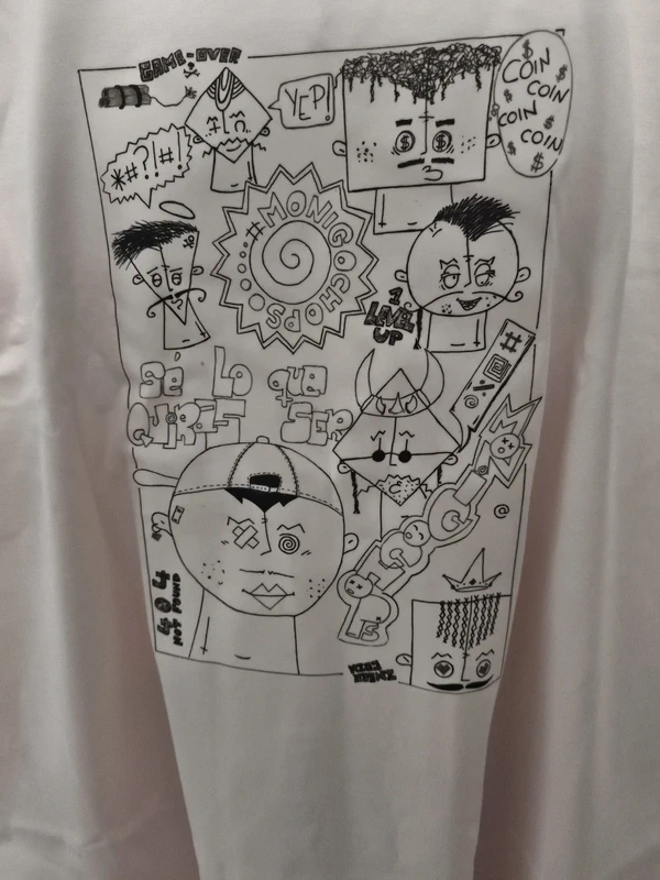 Camiseta oversize rosa pastel XXL trasera